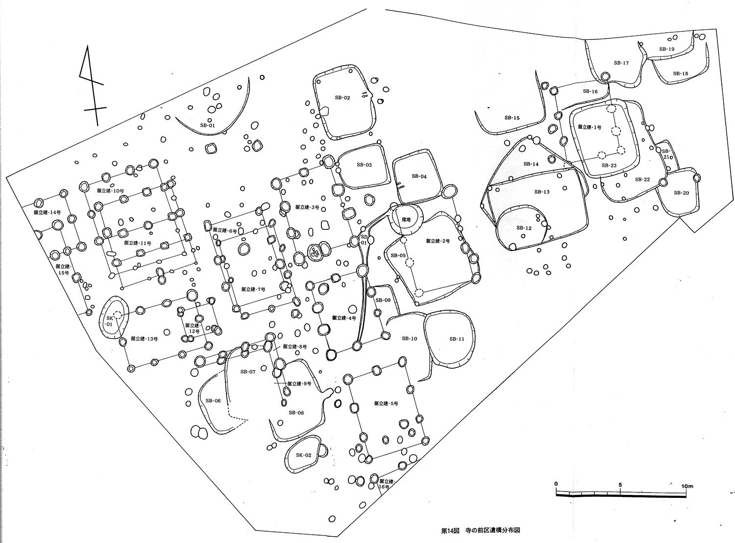 寺の前地区遺構分布図